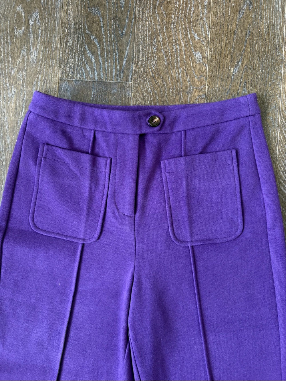 NWT FRNCH Purple High-Waist Front-Pocket Pants
